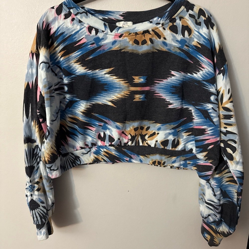Girl Soul Colorful Patterned Women's cropped sweatshirt size XL